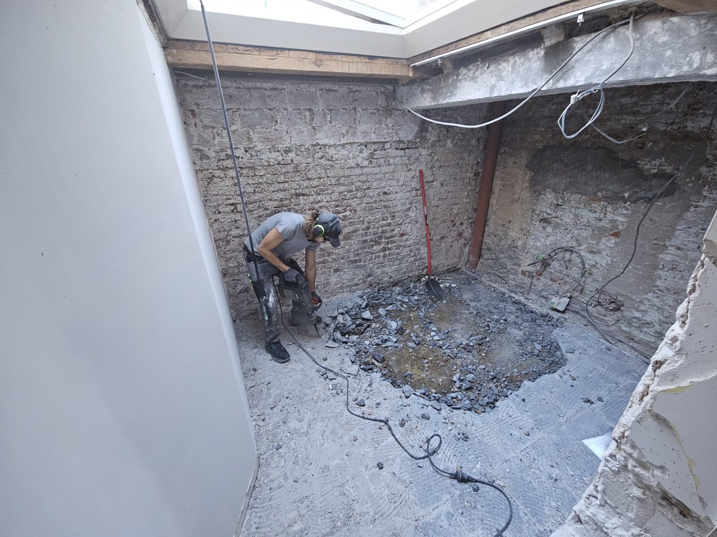 Démolition d'une dalle avant rénovation, Uccle